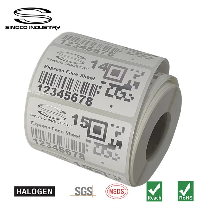 Metallic Silver Color Resin Ribbon On Luxury Satin Labels For Gift Digital Printing Foil
